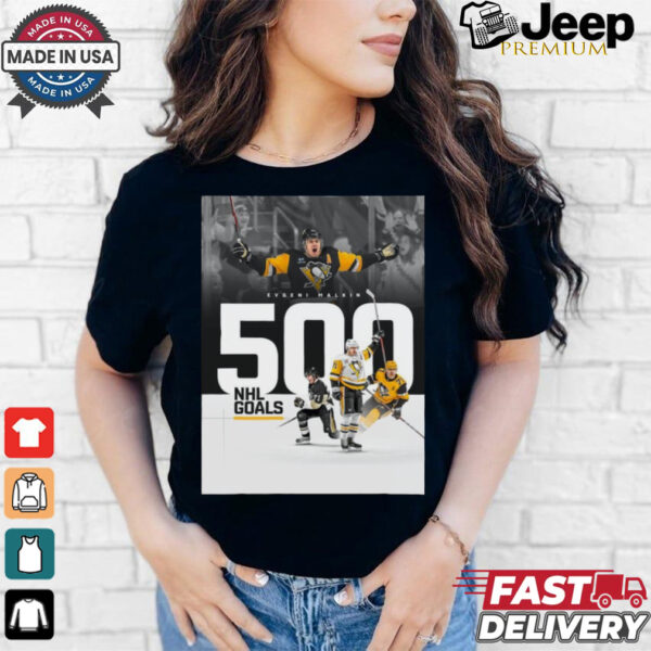 Pittsburgh Penguins Evgeni Malkin 500 Times NHL Goals Poster t shirt