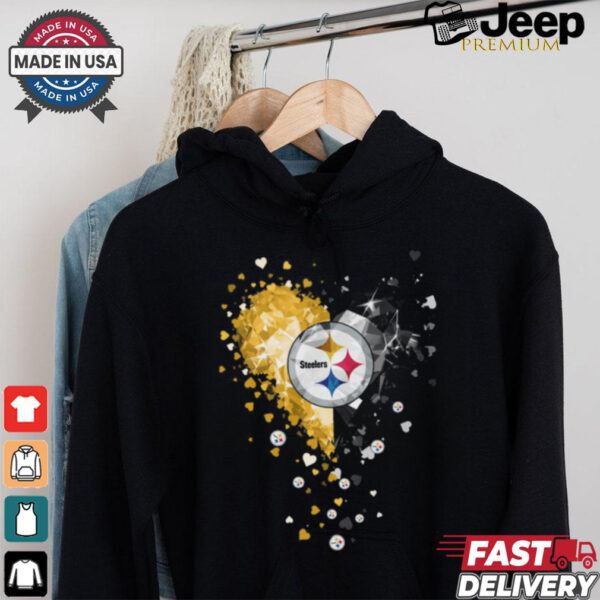 Pittsburgh Steelers Crystal Heart Shirt