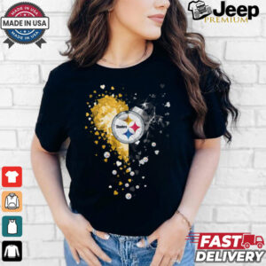 Pittsburgh Steelers Crystal Heart Shirt