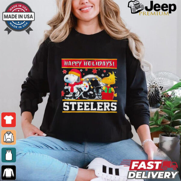 Pittsburgh Steelers Snoopy and Woodstock Happy Holidays shirt