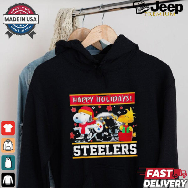 Pittsburgh Steelers Snoopy and Woodstock Happy Holidays shirt