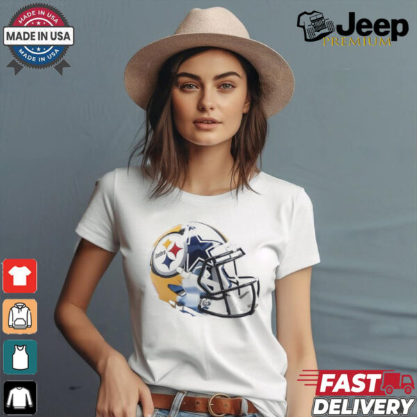 Pittsburgh Steelers vs Dallas Cowboys football helmet shirt