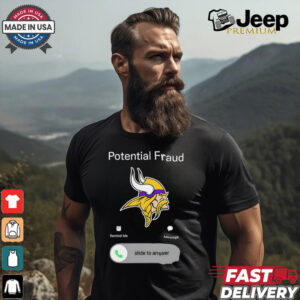 Potential fraud Minnesota Vikings slide to answer shirt