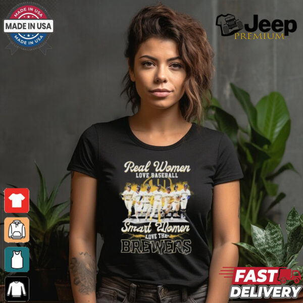 Real Women Love Baseball Smart Women Love The Milwaukee Brewers 2024 Shirt