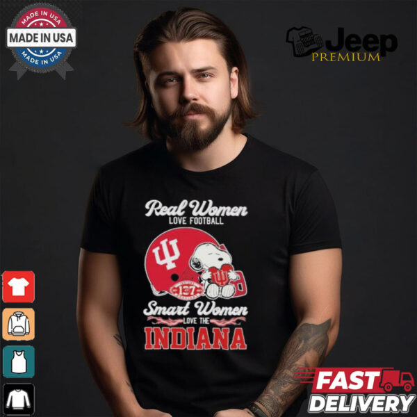 Real Women Love Football Smart Women Love The New Indiana Hoosiers X Snoopy Shirt