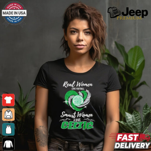 Real women love football sart women love Celtics diamond heart shirt