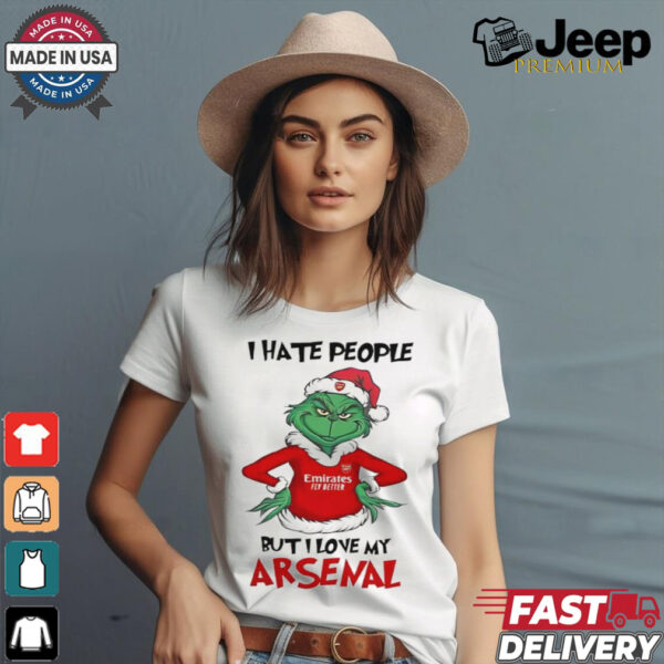 Santa Grinch I hate people but I love my Arsenal 2024 shirt