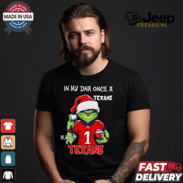 Santa Grinch in my DNA once a Texans alway a Houston Texans Christmas shirt