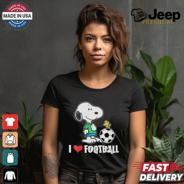 Snoopy and Woodstock I love football shirt