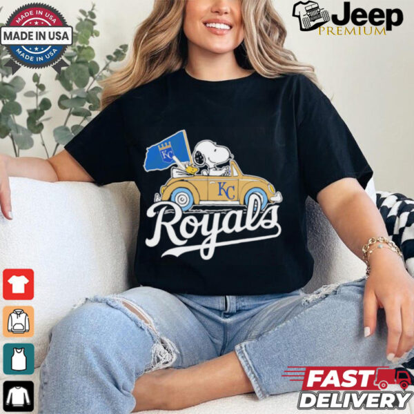 Snoopy driving car let’s go Kansas City Royals MLB Playoff shirt