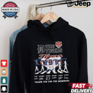 The Detroit Tigers 130 years 1894 2024 thank you for the memories signatures shirt