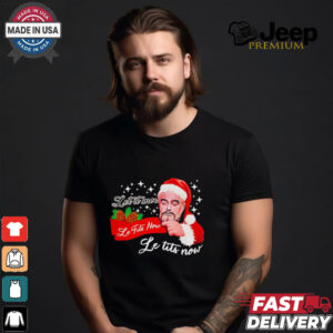 The Dude Santa let it snow le tits now shirt