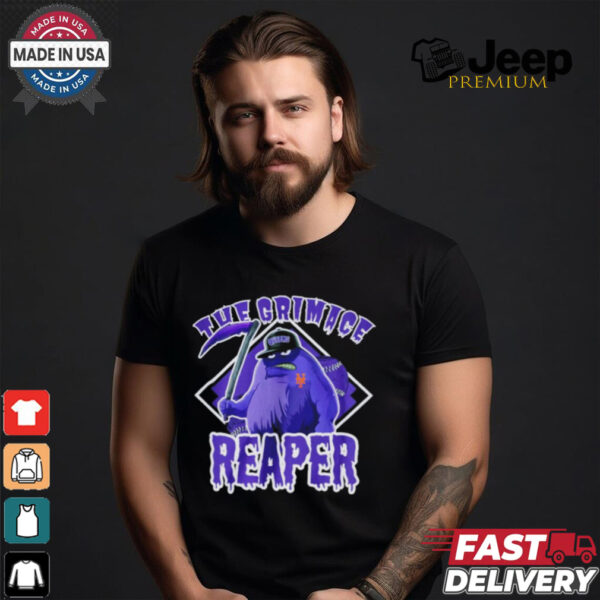 The Grimace Reaper Queens baseball parody MLB shirt