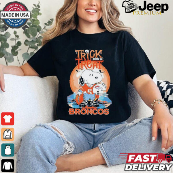 Trick Treat Snoopy Teams Denver Broncos Halloween Shirt