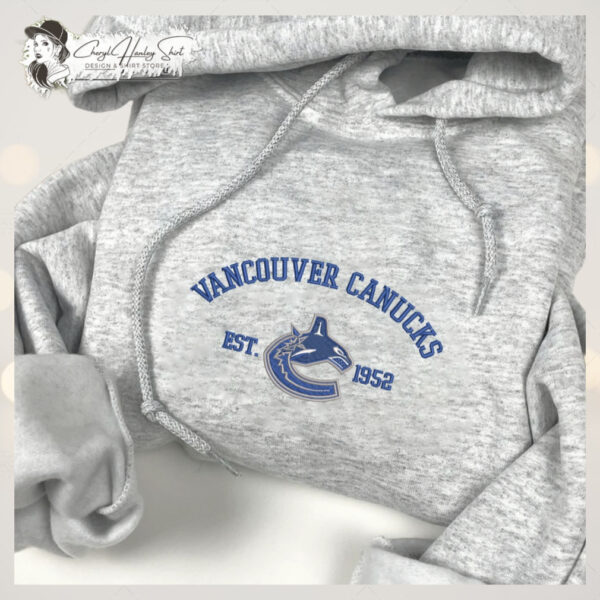 Vancouver Canucks Embroidered Sweatshirt Nhl Embroidered Sweater Embroidered Nhl shirt