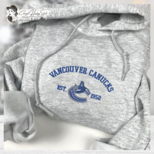 Vancouver Canucks Embroidered Sweatshirt Nhl Embroidered Sweater Embroidered Nhl shirt