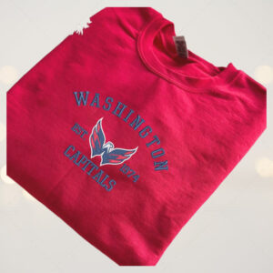 Washington Capitals Embroidered Sweatshirt Nhl Embroidered Sweater Embroidered Nhl shirt