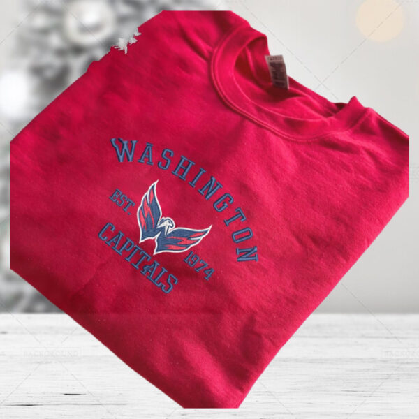 Washington Capitals Embroidered Sweatshirt Nhl Embroidered Sweater Embroidered Nhl shirt