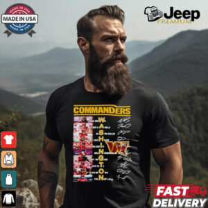 Washington Commanders football names of legends signatures shirt