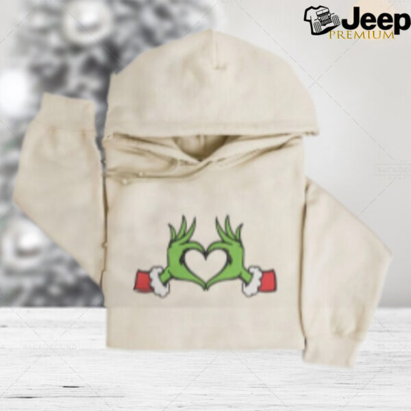 Whoville Heart Grinch Hands Embroidered Sweatshirt