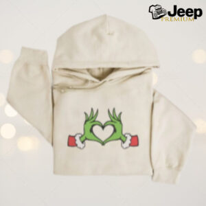 Whoville Heart Grinch Hands Embroidered Sweatshirt