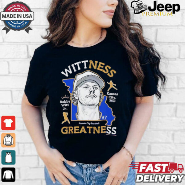 Wittness Greatness Bobby Witt Jr. Kansas City Royals baseball Map shirt