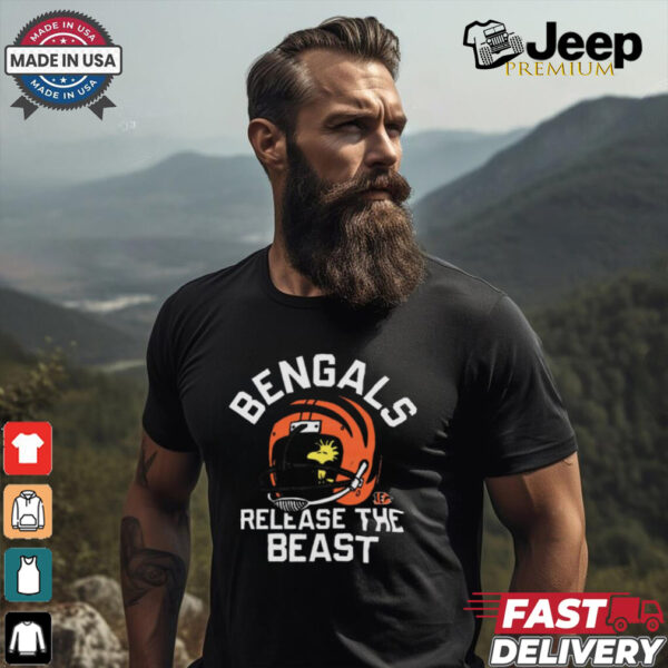 Woodstock Peanuts x Cincinnati Bengals Release The Beast t shirt