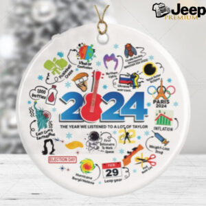 2024 Christmas Ornament Year in Review Major Events 2.8 Round Ceramic Ornament Funny Cute Year to Remember Ornament 2024 Major Events