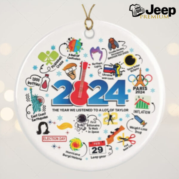 2024 Christmas Ornament Year in Review Major Events 2.8 Round Ceramic Ornament Funny Cute Year to Remember Ornament 2024 Major Events