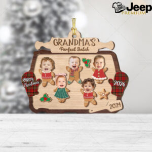 2024 Grandparents Ornament, Custom Grandkids Face Gingerbread Ornament, Funny Cookie Batch Ornament for Grandma, Grandpa, Xmas Holiday Gifts