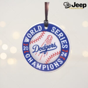 2024 World Series Champions Blue 3 Round Ceramic Ornament Christmas Ornament, Ready to ship