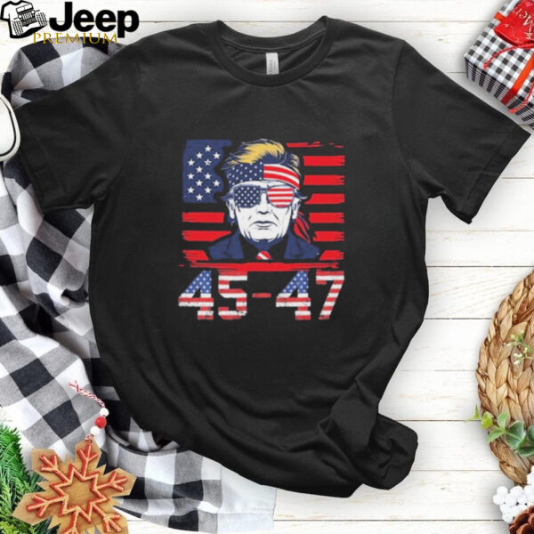 45 47 Donald Trump 2025 USA Flag Vintage Retro Funny t shirt