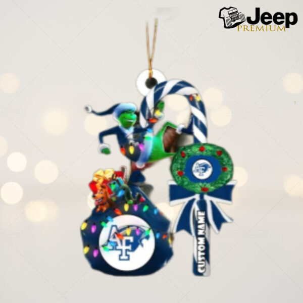 Air Force Falcons NCAA Custom Name Grinch Candy Cane Tree Decorations Christmas 2024 Ornament