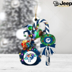 Air Force Falcons NCAA Custom Name Grinch Candy Cane Tree Decorations Christmas 2024 Ornament