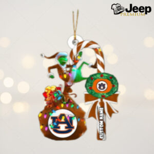 Auburn Tigers NCAA Custom Name Grinch Candy Cane Tree Decorations Christmas 2024 Ornament 600×600