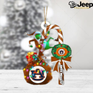 Auburn Tigers NCAA Custom Name Grinch Candy Cane Tree Decorations Christmas 2024 Ornament 600×600