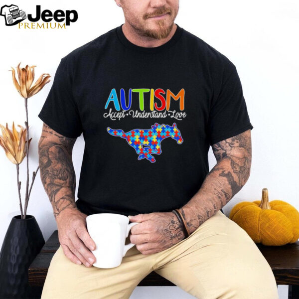 Autism accept understand love SMU Mustangs shirt