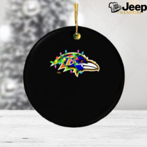 Baltimore Ravens lights Holiday Christmas 2024 logo ornament