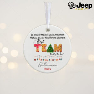 Best Team Ever Christmas Ornament 2024, Personalized Ornament Coworker Gift, Custom Corporate Gift Ornament, Employee Ornaments