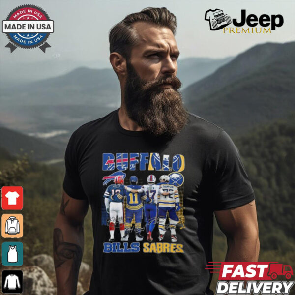 Buffalo Bills Josh Allen Jim Kelly Buffalo Sabres Gilbert Perreault Tage Thompson T Shirt