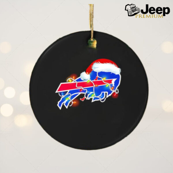 Buffalo Bills wear Santa hat lightning Christmas ornament