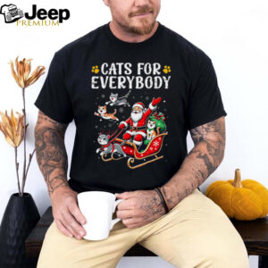 Cats For Everybody Christmas Cat Funny Xmas Men Women Santa T Shirt