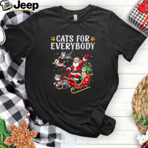 Cats For Everybody Christmas Cat Funny Xmas Men Women Santa T Shirt