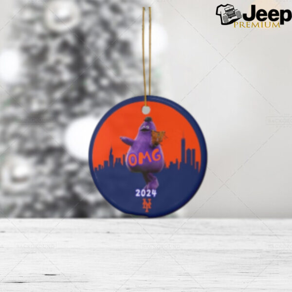 Ceramic Ornament, Mets Fan Christmas Gift, New York Mets Grimace Effect 2024 Christmas Ceramic Ornament, Holiday Decoration, Collector's