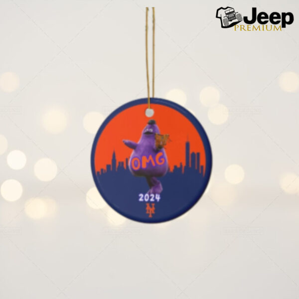 Ceramic Ornament, Mets Fan Christmas Gift, New York Mets Grimace Effect 2024 Christmas Ceramic Ornament, Holiday Decoration, Collector's