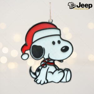 Christmas Snoopy with Santa Hat Tree Ornament