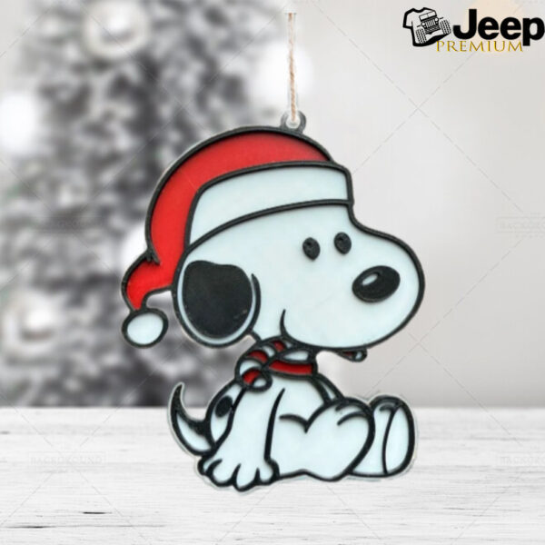 Christmas Snoopy with Santa Hat Tree Ornament