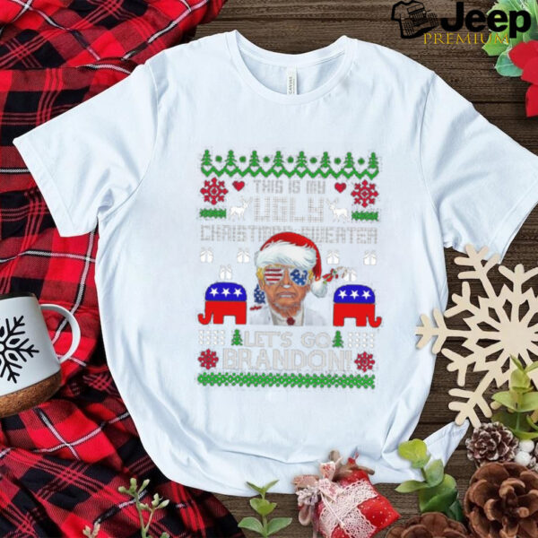 Conservative Santa Trump This Is My Ugly Christmas 2024 Shirt Let’s Go Brandon Ugly Christmas 2024 Shirt