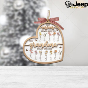 Custom Grandma Ornament, Grandparent Ornament, Custom Birth Month Flower Christmas Ornament, Grandkids Ornament, Grandma Christmas Gift