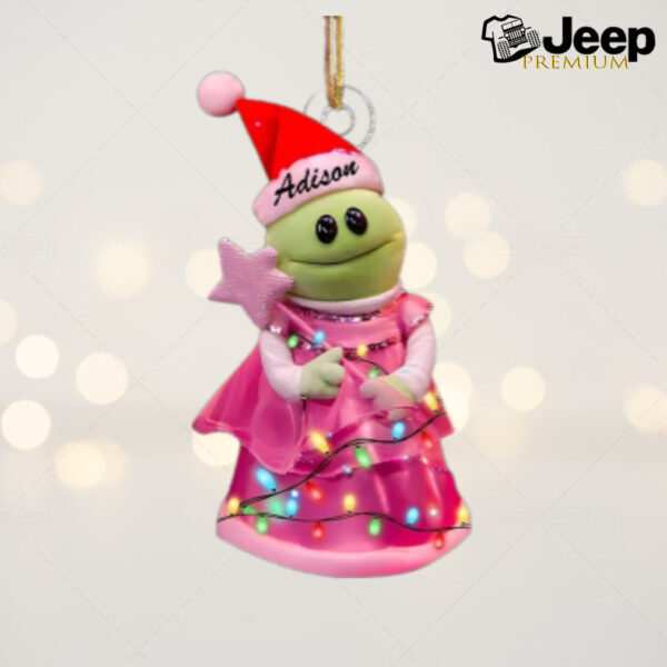 Custom Nanalan Christmas Ornament, Nanalan Who’s That Wonderful Girl Mona Ornament, Nanalan Princess Christmas, TikTok Viral Green Puppet